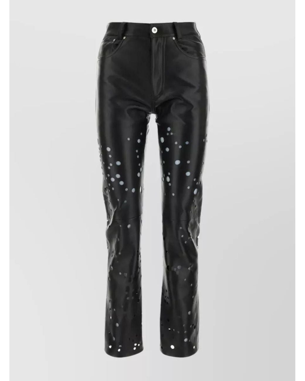DURAZZI MILANO Black Leather Cutout Trousers