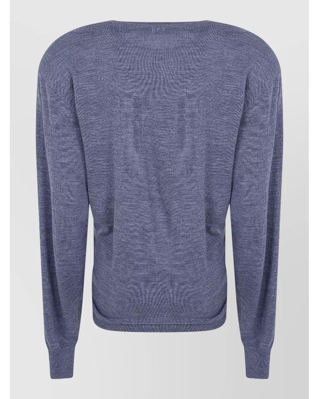 Magda Butrym Blue Wool Gathered Knot Long-Sleeve Top