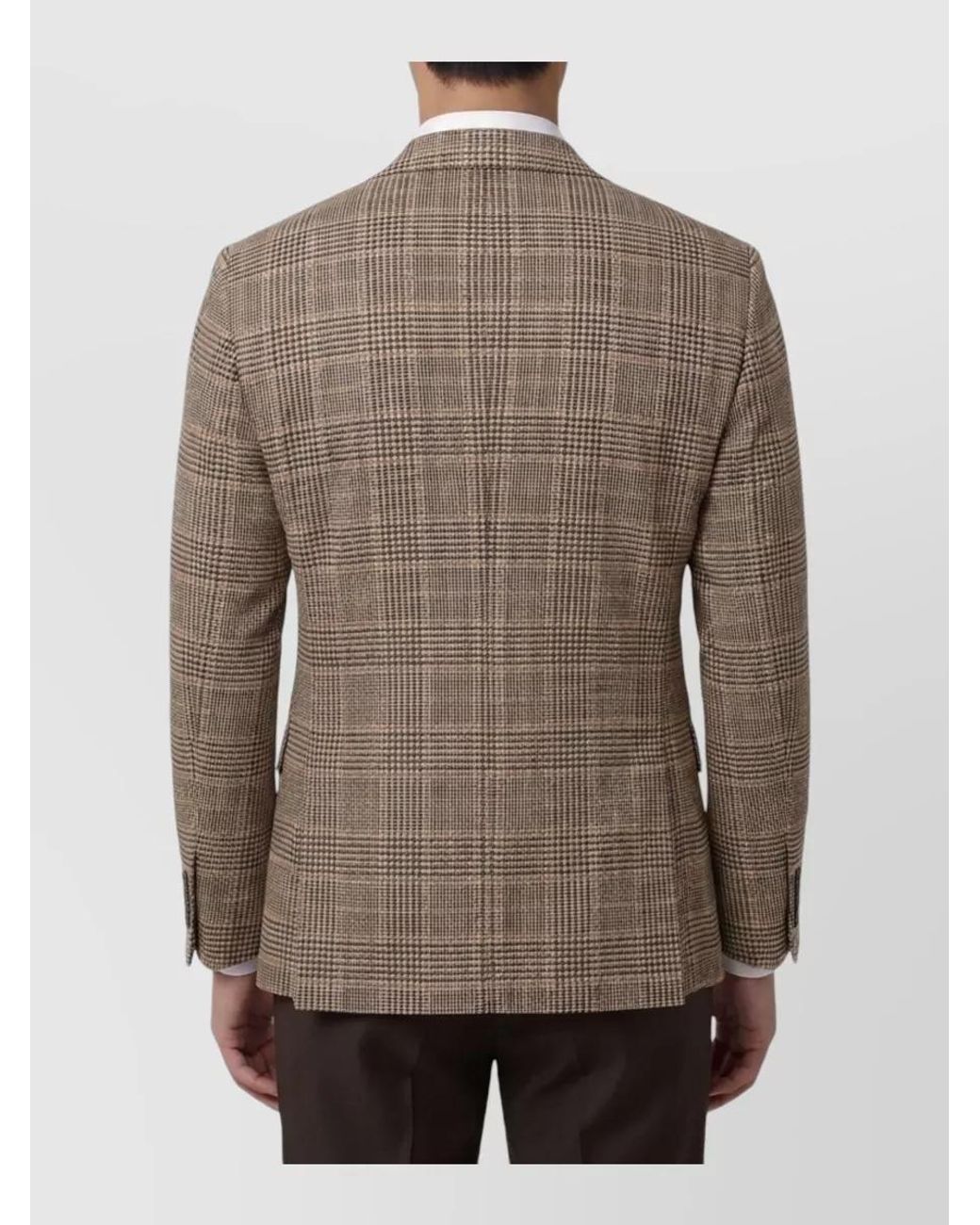 Lardini Brown Cashmere Virgin Wool Checked Single-Breasted Suit Jacket for men