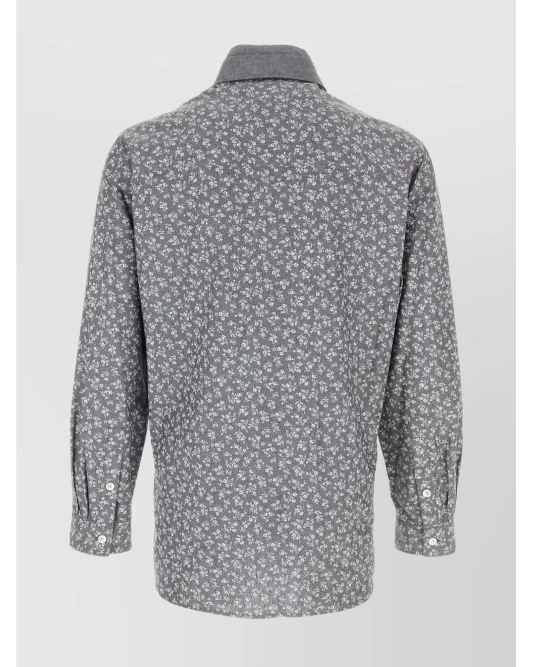 Yohji Yamamoto Gray Printed Cotton Shirt for men
