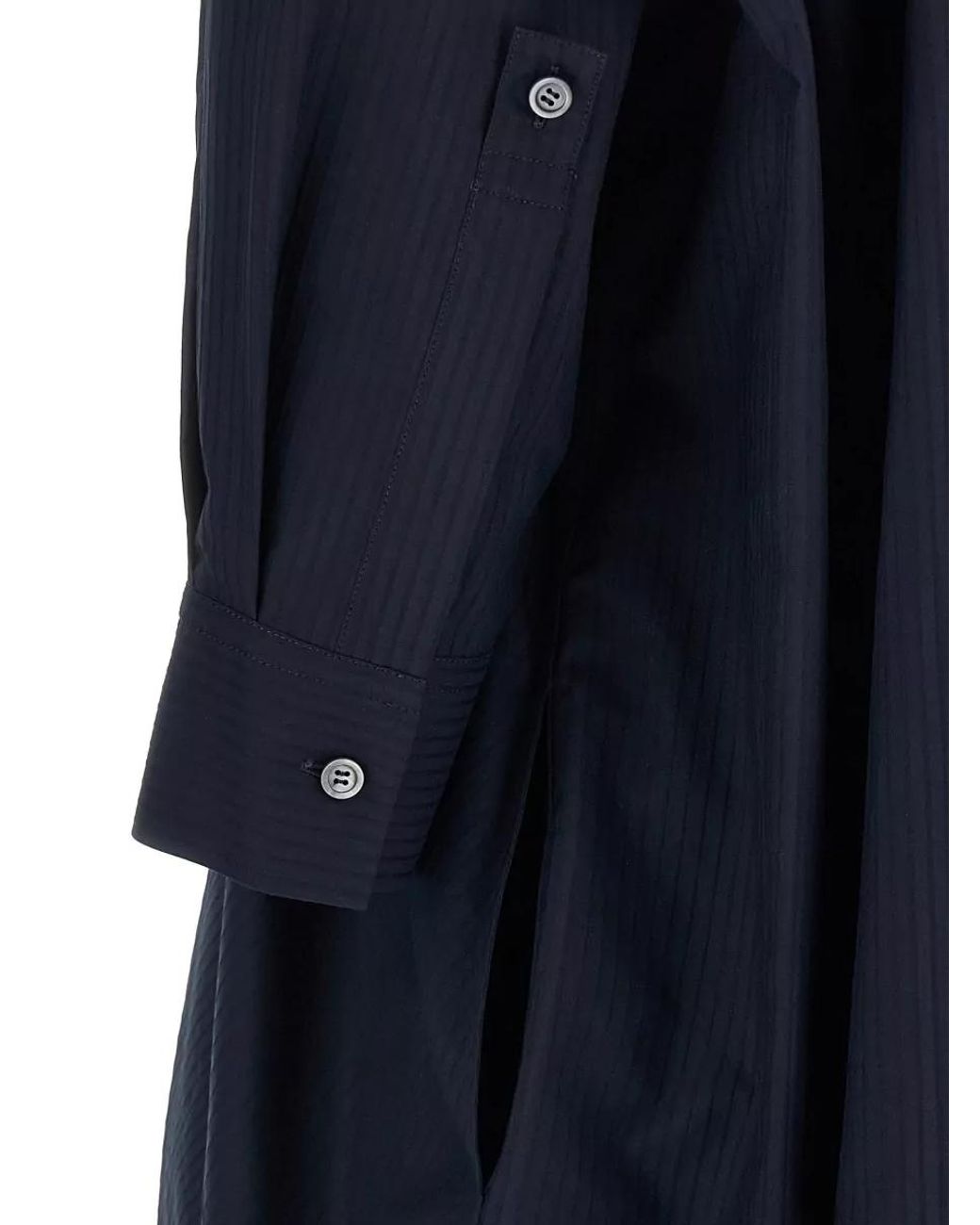 Loewe Blue Draped V-Neck Mini Dress