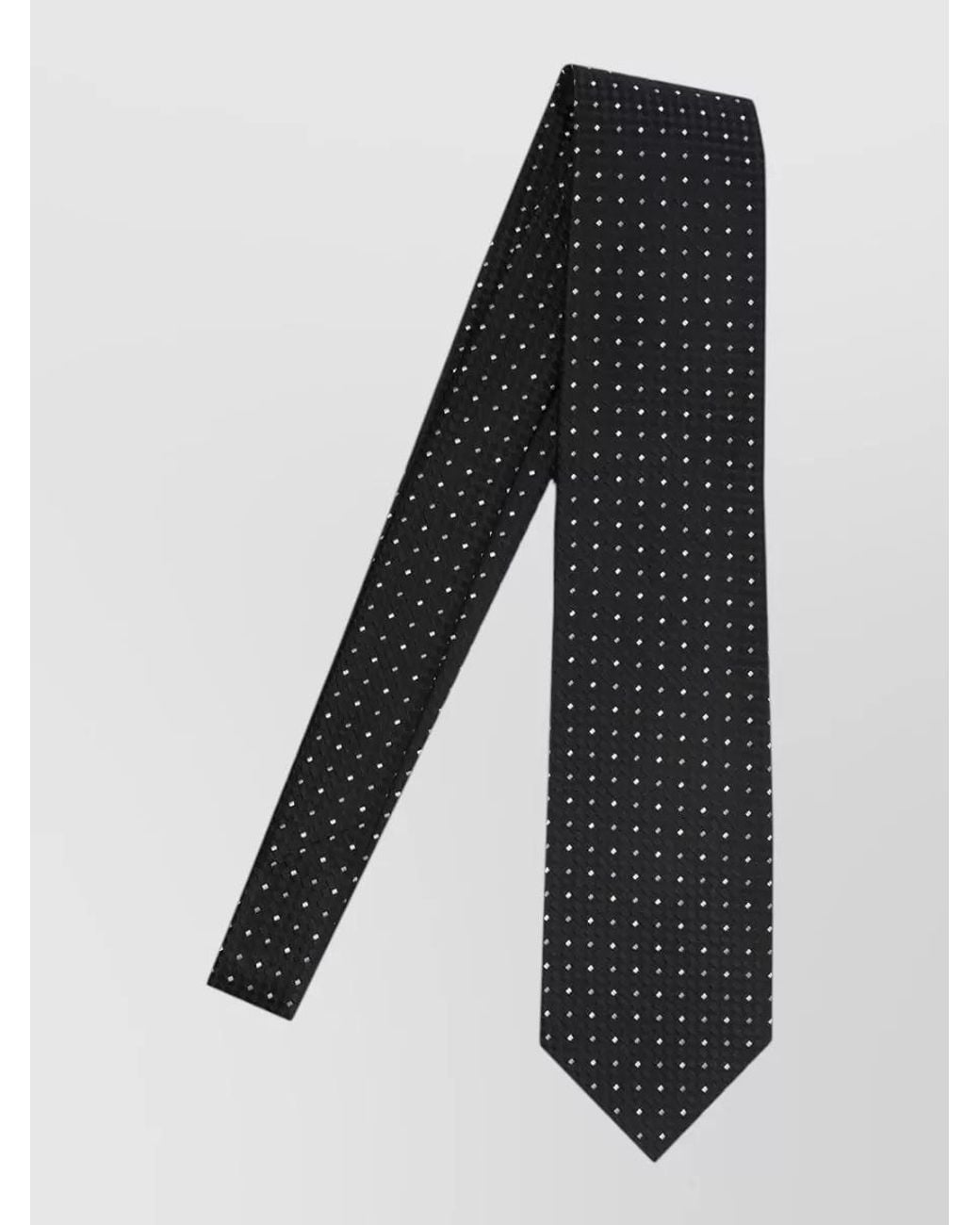 Tom Ford Black Silk Geometric-Pattern Tie for men
