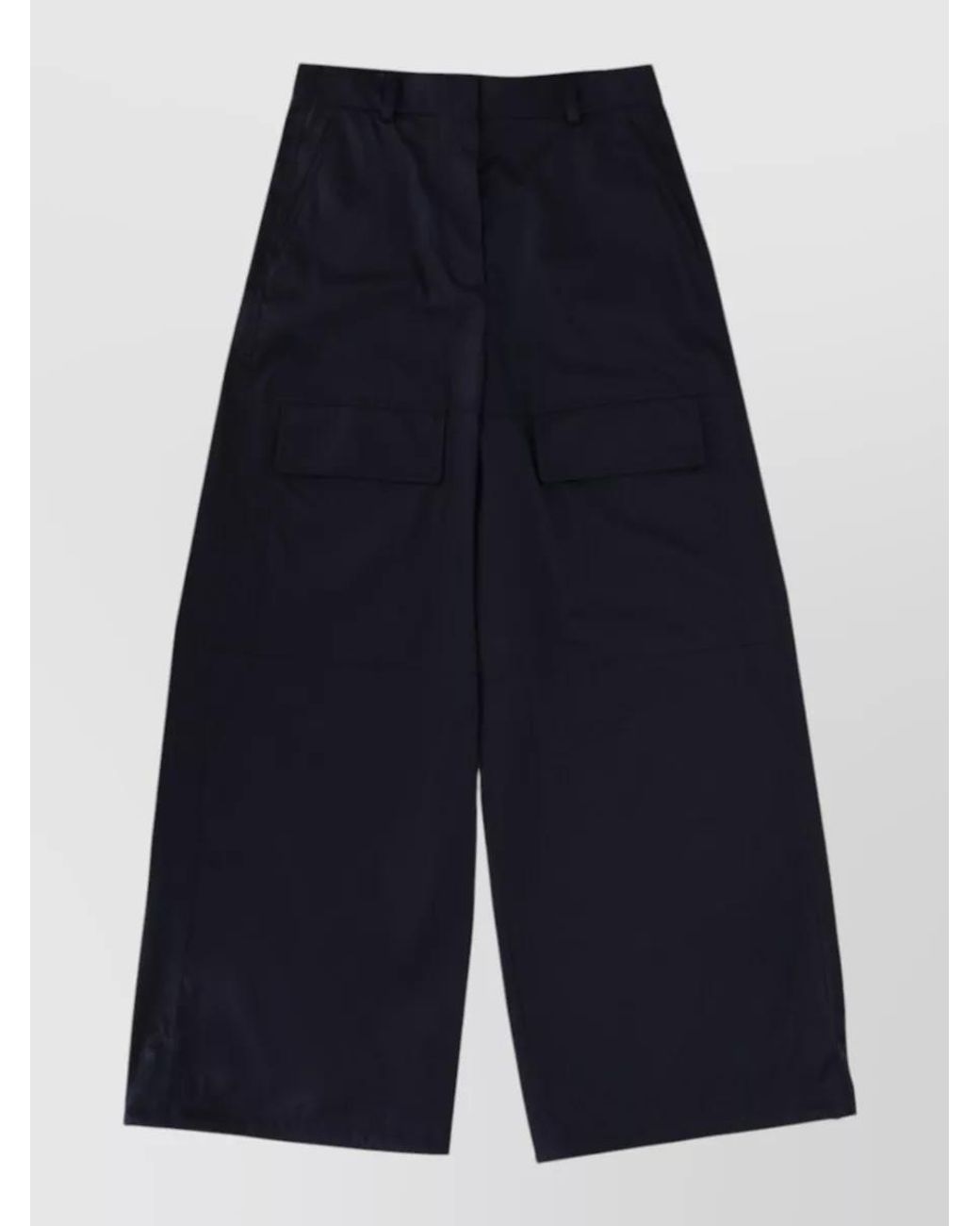 Stella McCartney Blue Cotton Wide-Leg Cargo Trousers