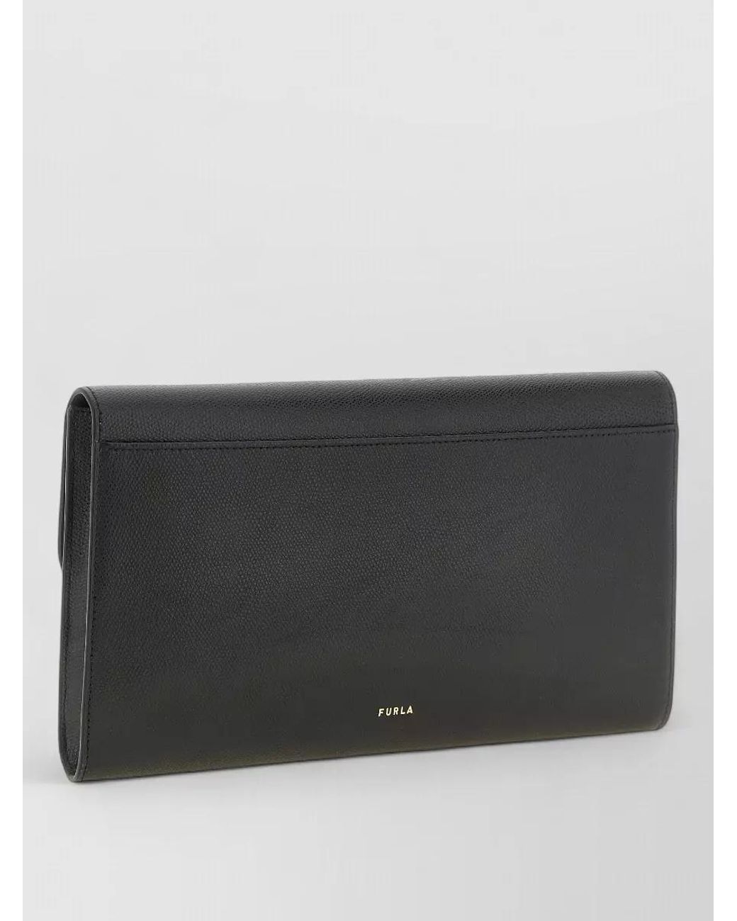 Furla Black Leather Clutch Bag