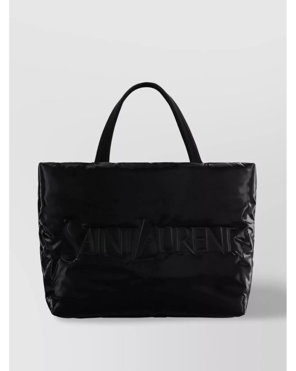 Saint Laurent Black Quilted Leather Tote Bag for men