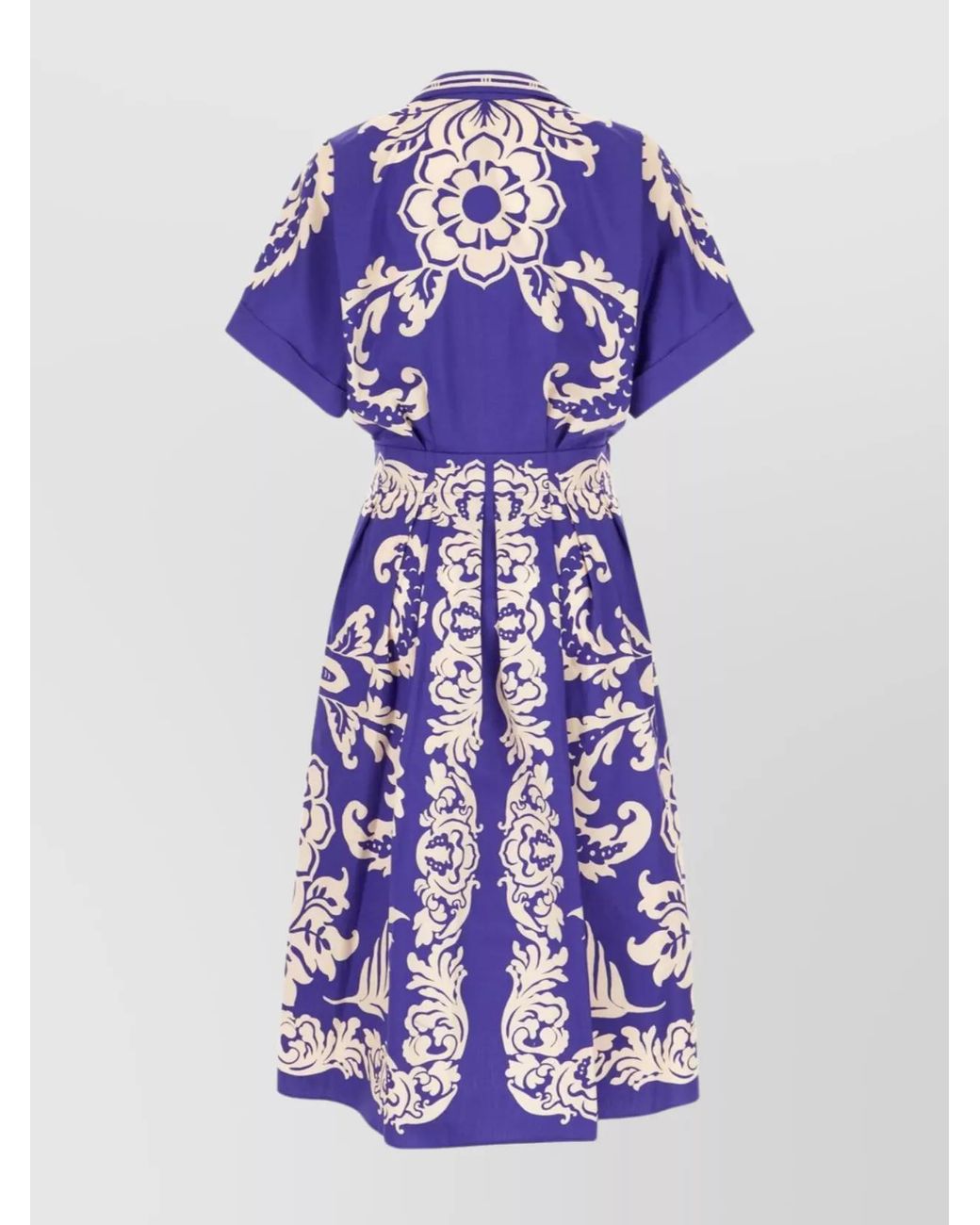 Etro Blue Printed Cotton Midi Dress