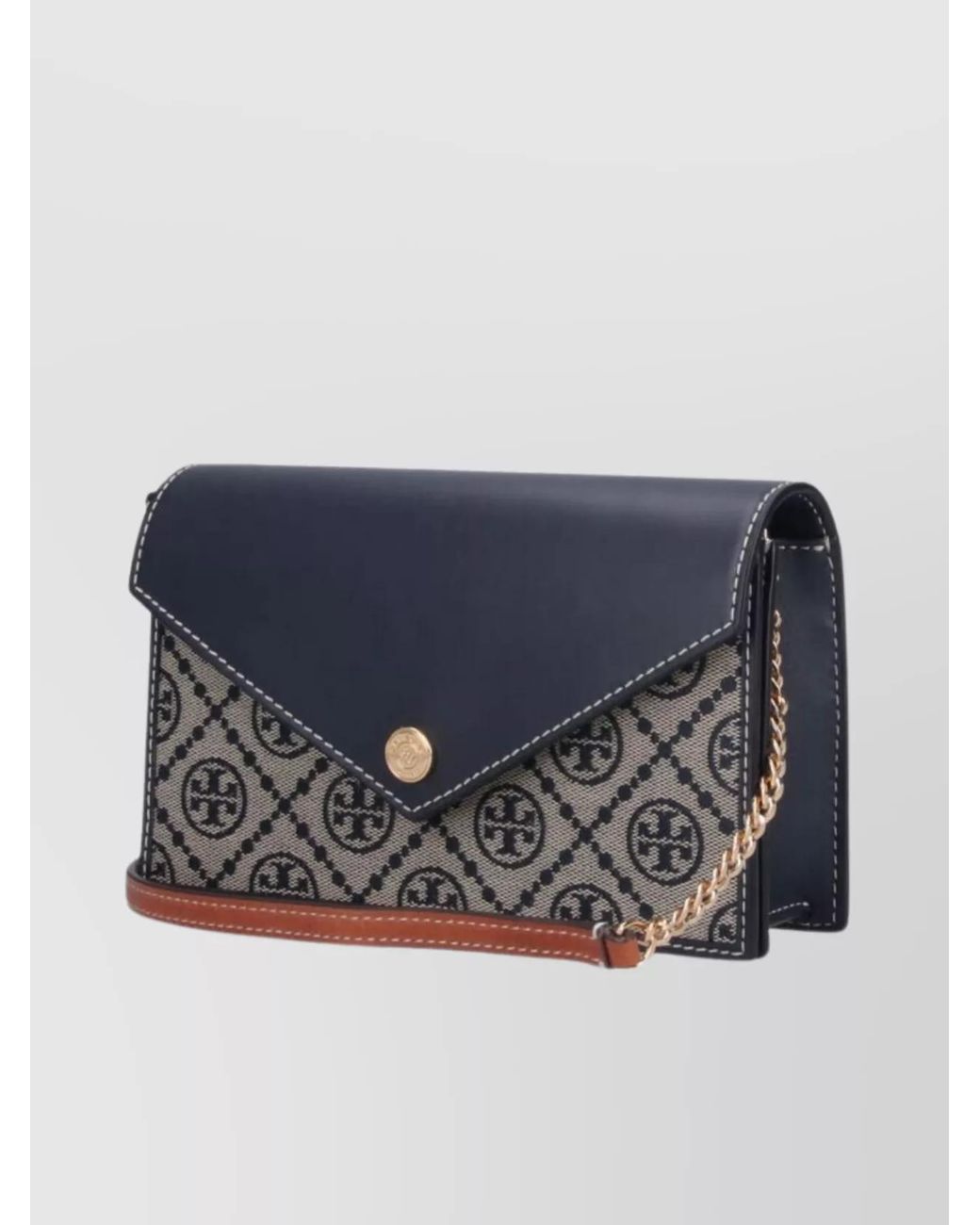 Tory Burch Blue Monogram Chain Wallet