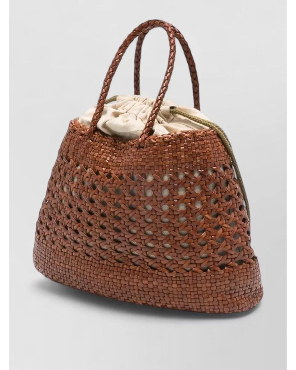 Dragon Diffusion Brown Hand Woven Bucket Bag