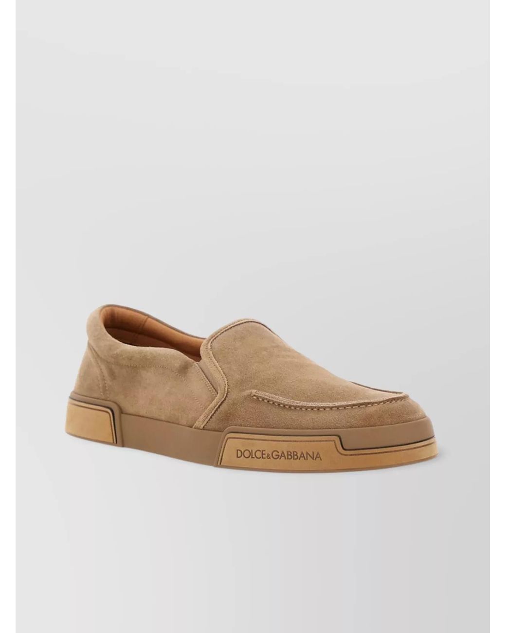Dolce & Gabbana White Suede Slip-On Loafers for men