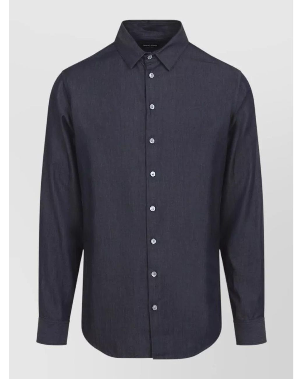 Giorgio Armani Blue Denim Cotton Long-Sleeve Shirt for men