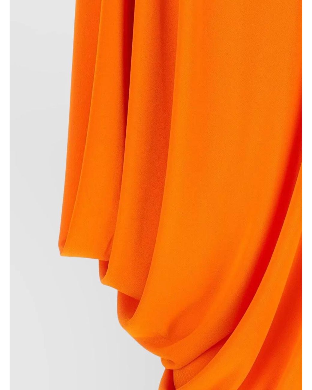 Tom Ford Orange Crepe Jersey Asymmetric Sleeveless Midi Dress
