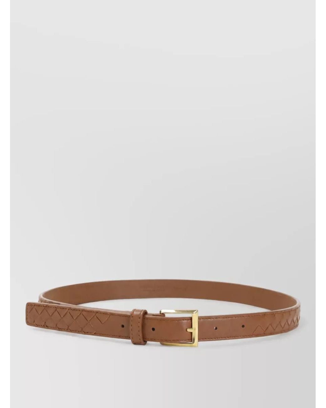 Bottega Veneta Brown Leather Slim Belt
