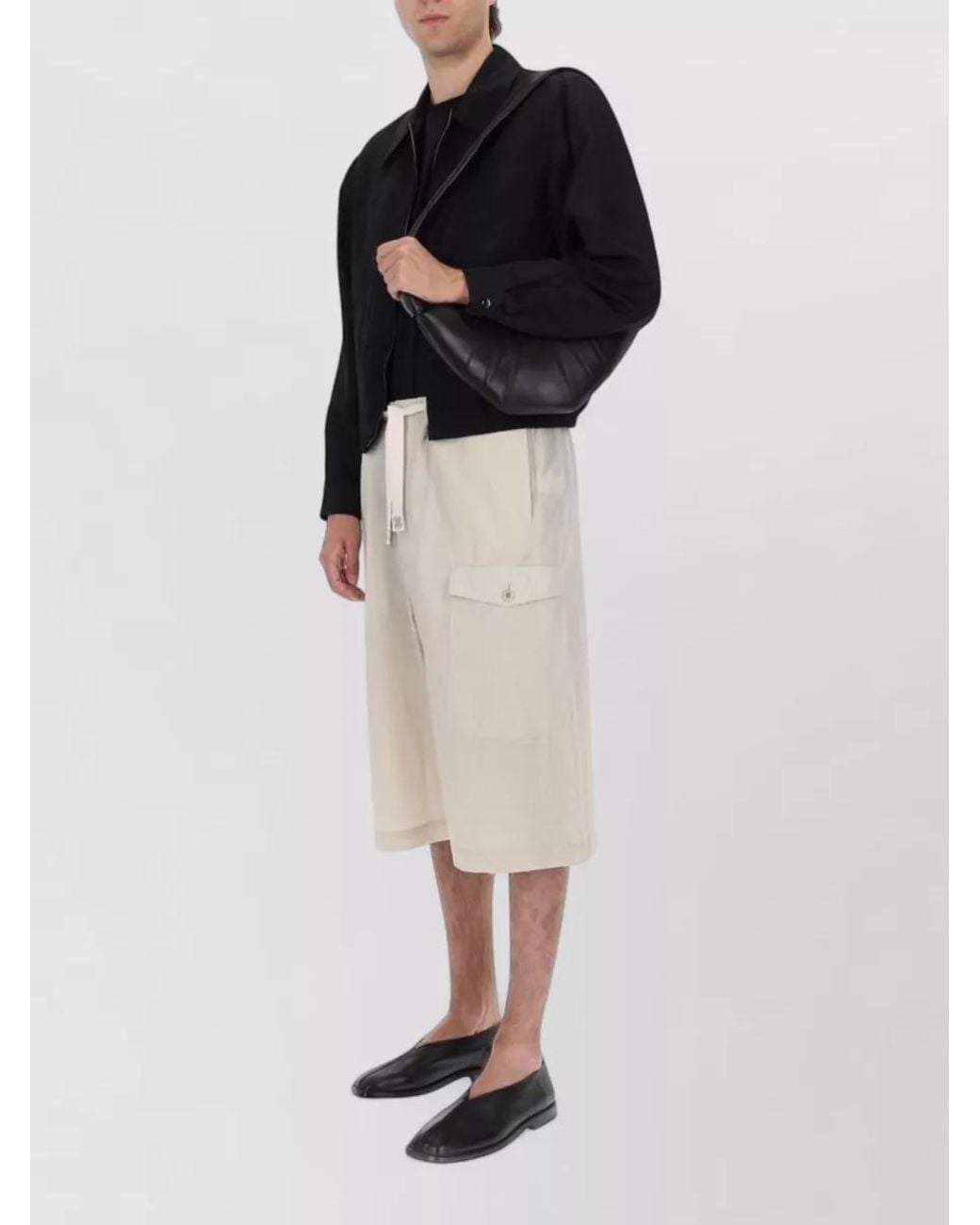 Lemaire Natural Cotton Cargo Shorts for men