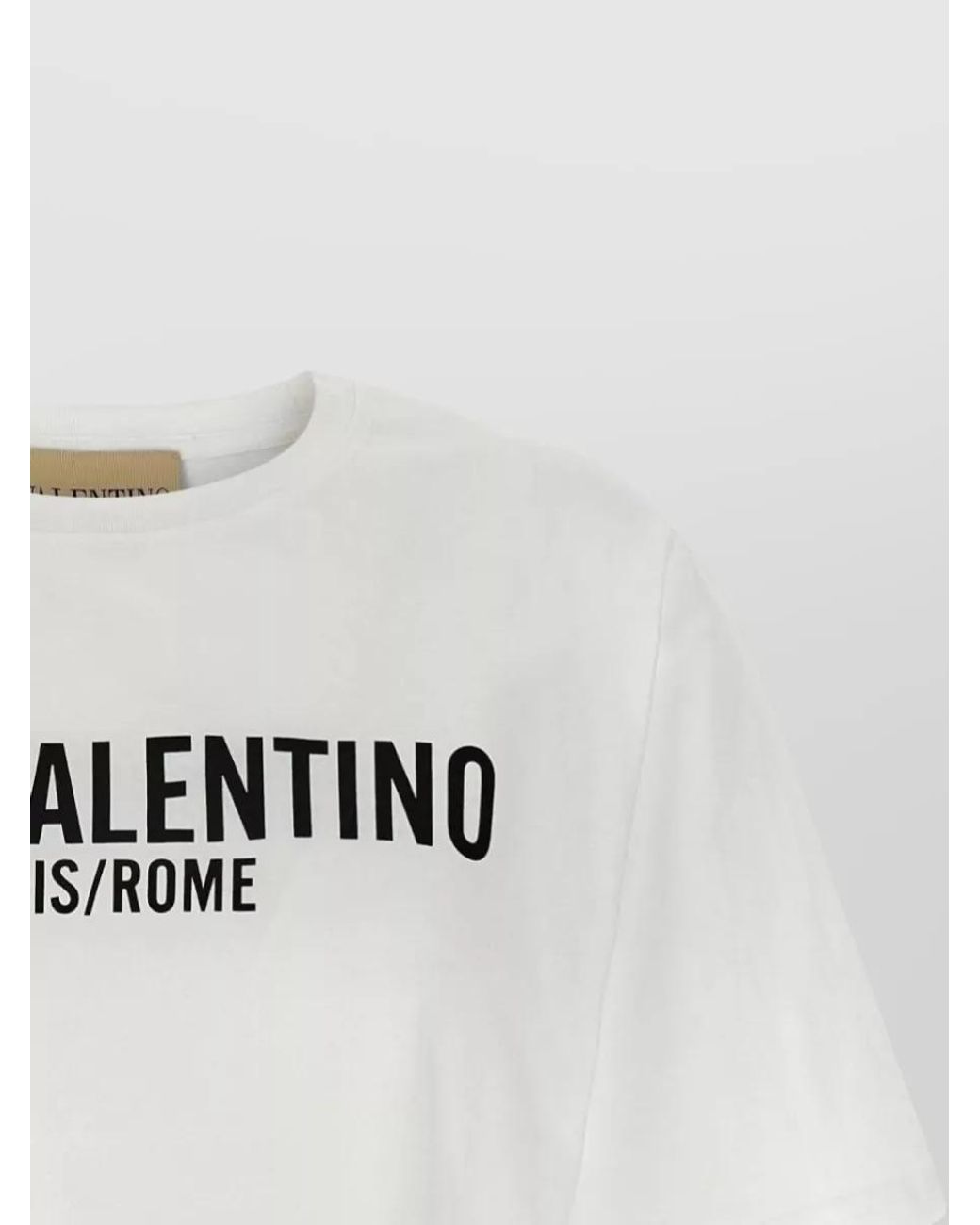 Valentino Multicolor Cropped Cotton Printed Crew Neck T-Shirt