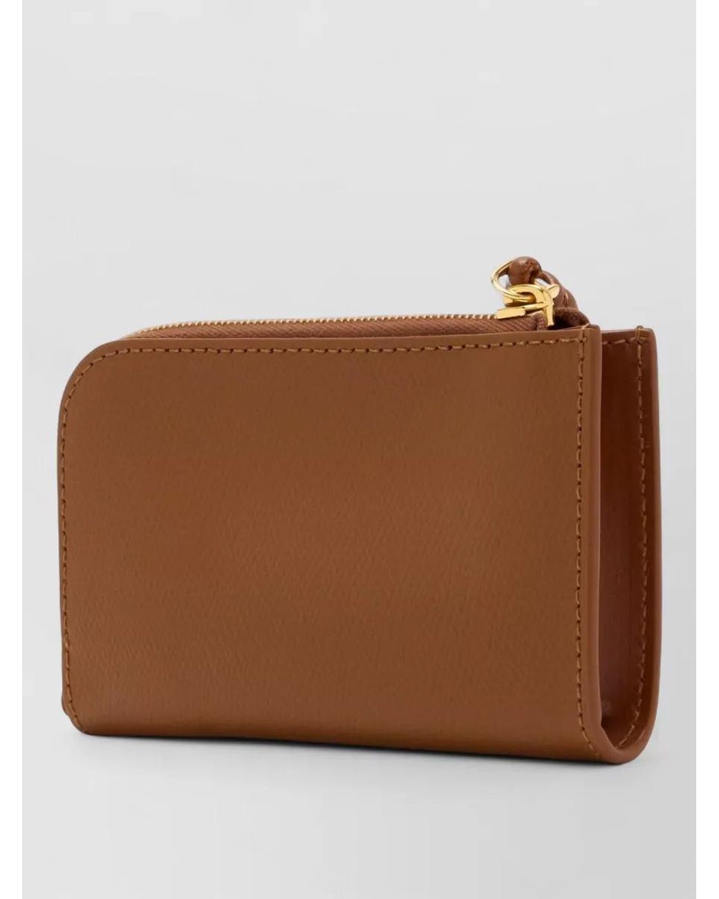 Fendi Brown Leather Card Case Pouch