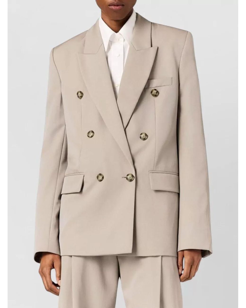 Stella McCartney Natural Wool Double-Breasted Suit Jacket