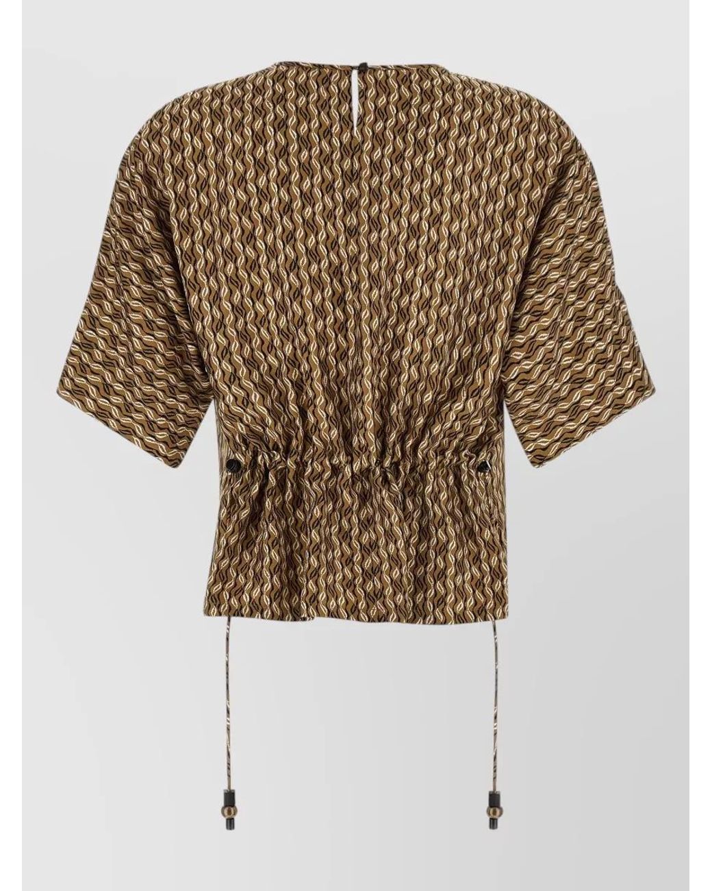 Max Mara Natural Silk Printed Asymmetric Blouse