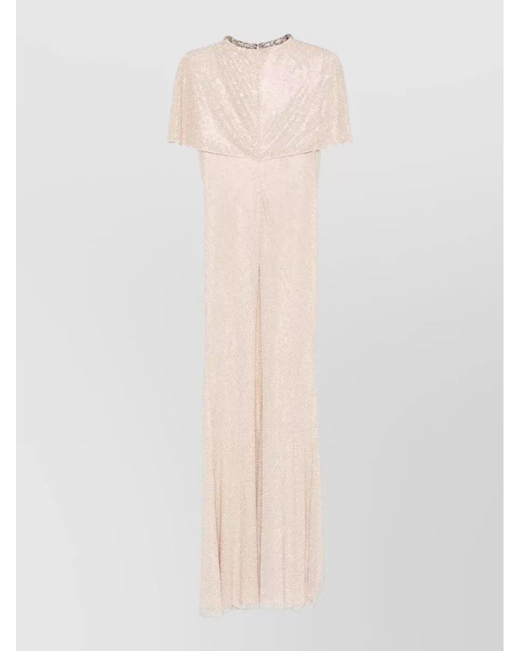 Self-Portrait White Sleeveless Draped Rhinestone-Embellished Maxi Dress