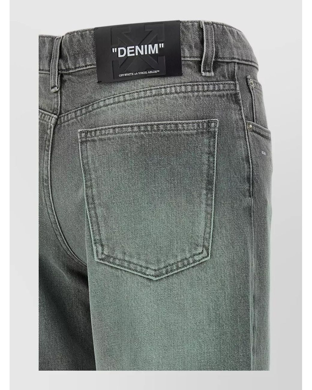 Off-White c/o Virgil Abloh Gray Denim Spray Susy Straight-Leg Jeans