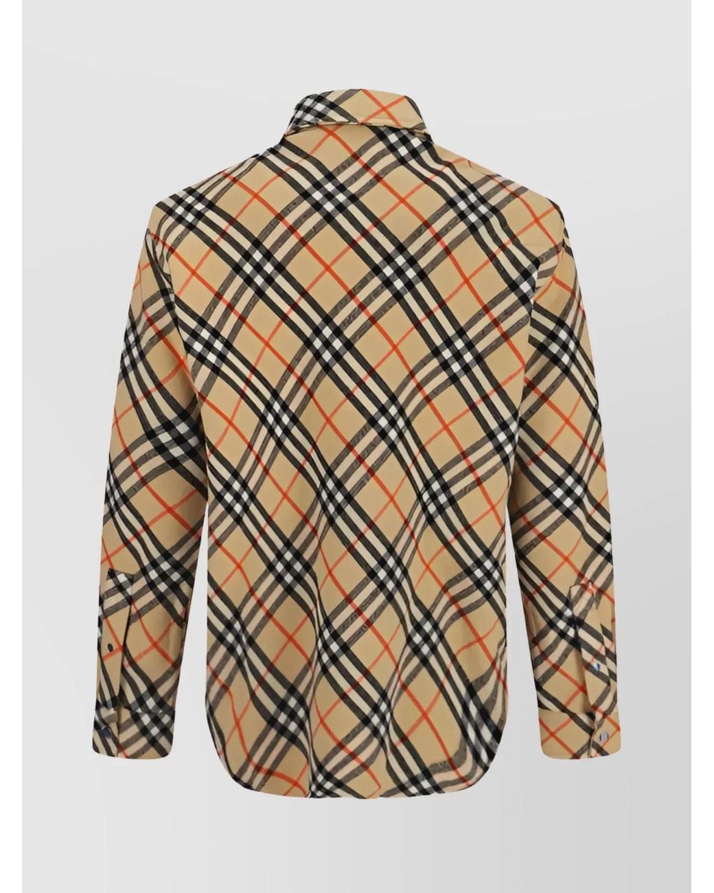 Burberry Natural Wool Checked Oversized Shirt for men