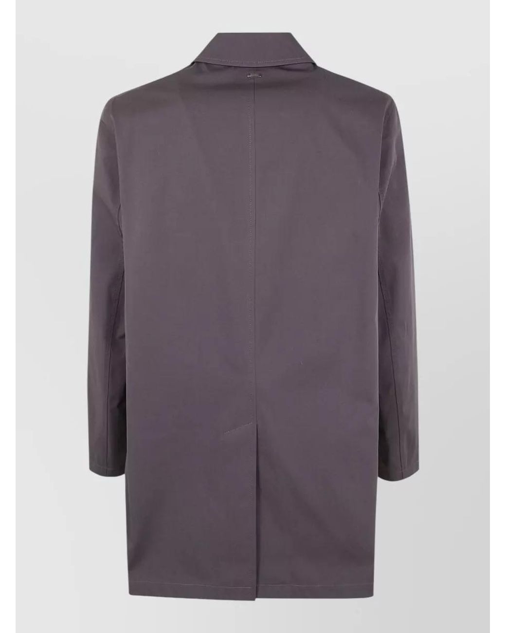 Herno Purple Cotton Single Breasted Midi Coat for men