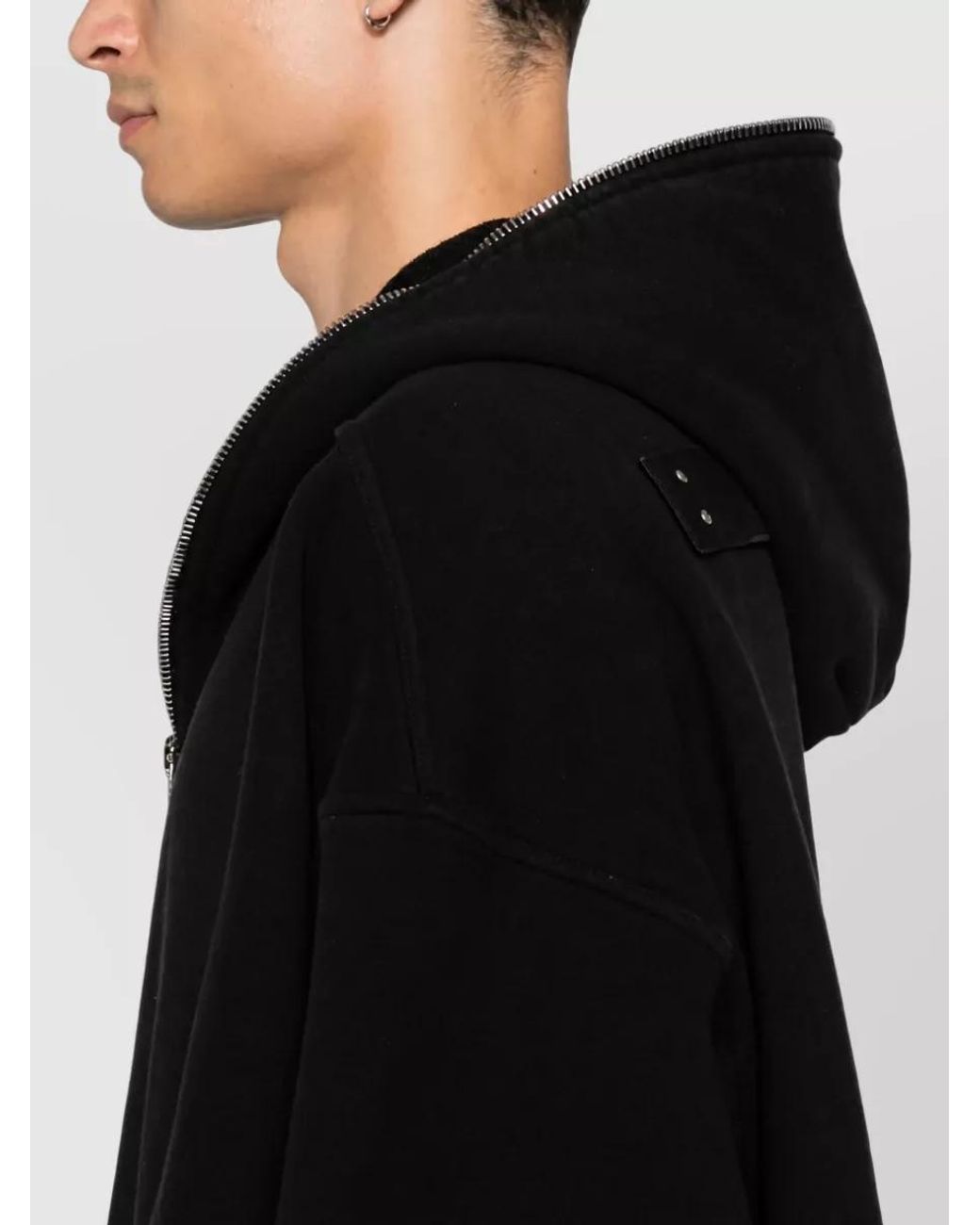 Rick Owens Black Oversized Hooded Jacket for men