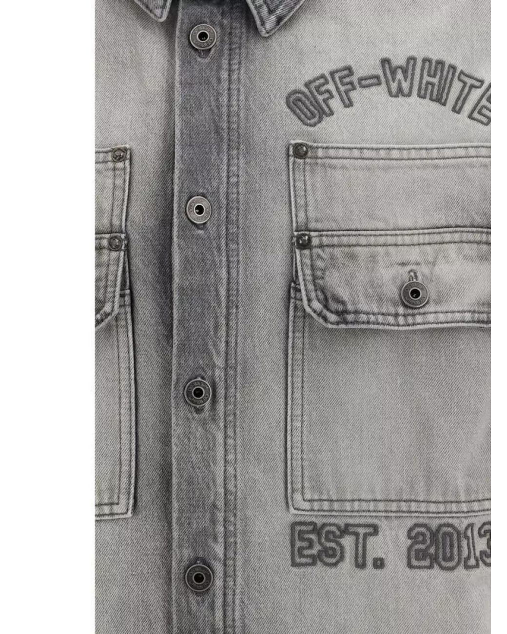 Off-White c/o Virgil Abloh Gray Denim Overshirt for men
