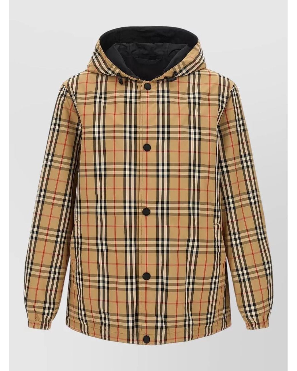 Burberry Multicolor Rainford Hooded Reversible Jacket Elastic Cuffs for men