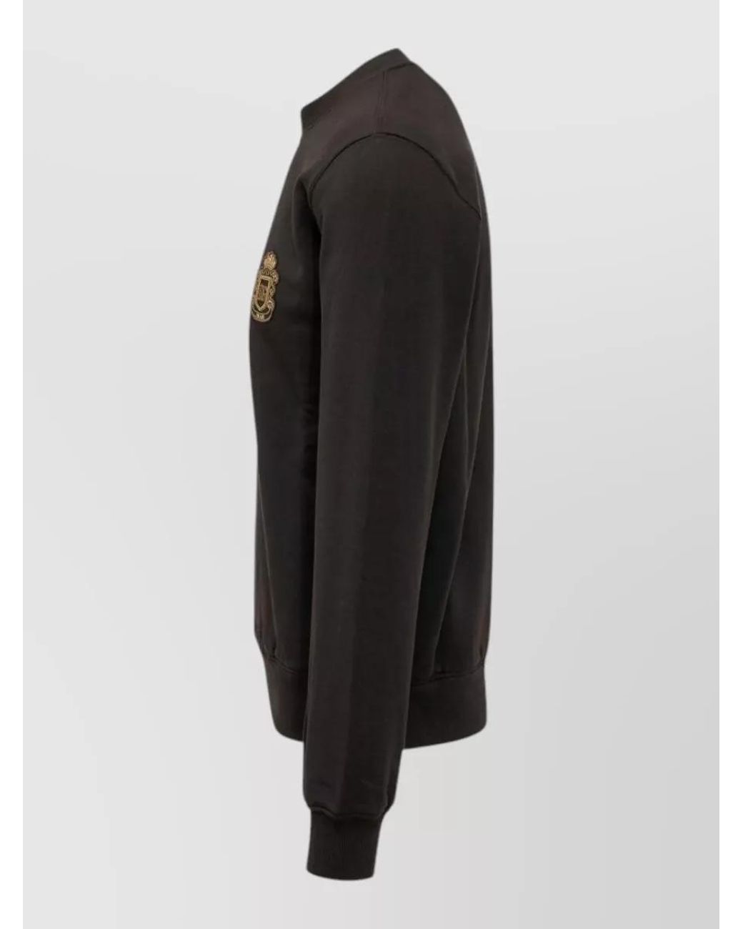 Dolce & Gabbana Black Heraldic Patch Cotton Sweatshirt for men