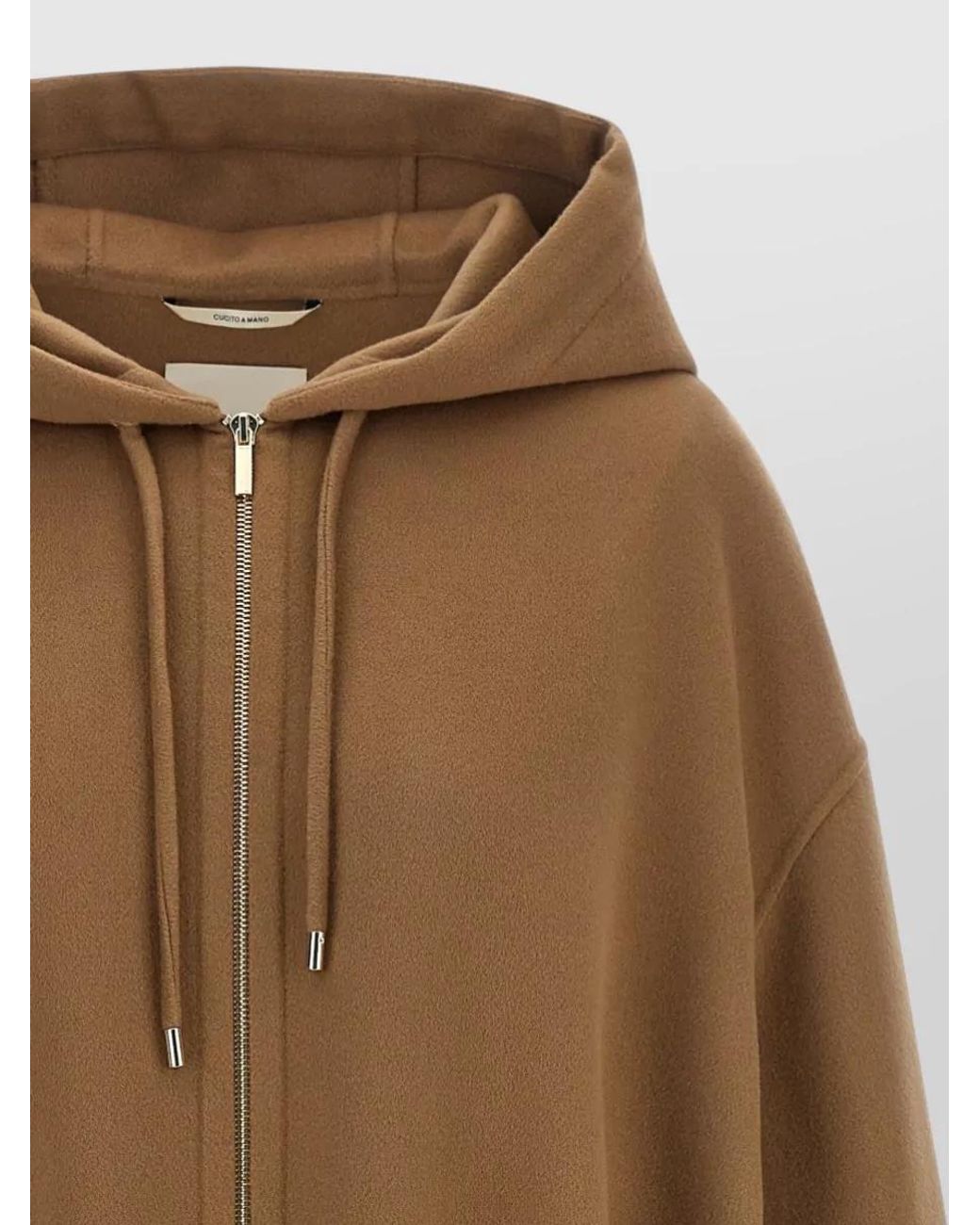 Max Mara Natural Wool Hooded Coat
