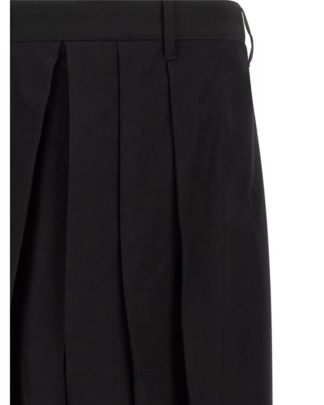 Yohji Yamamoto Black Wool Wide-Leg Tailored Shorts for men