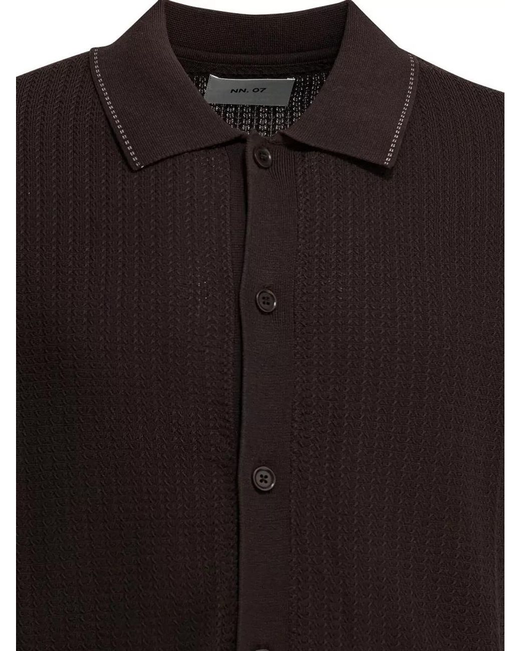 NN07 Black Cotton Polo Sweater for men