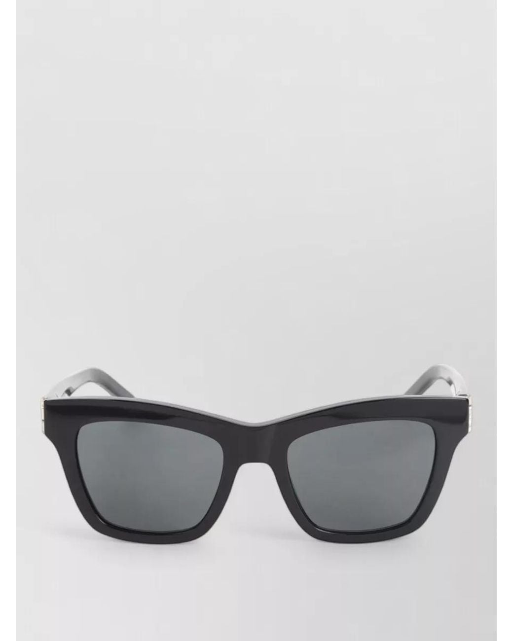 Saint Laurent Gray Acetate Square Sunglasses