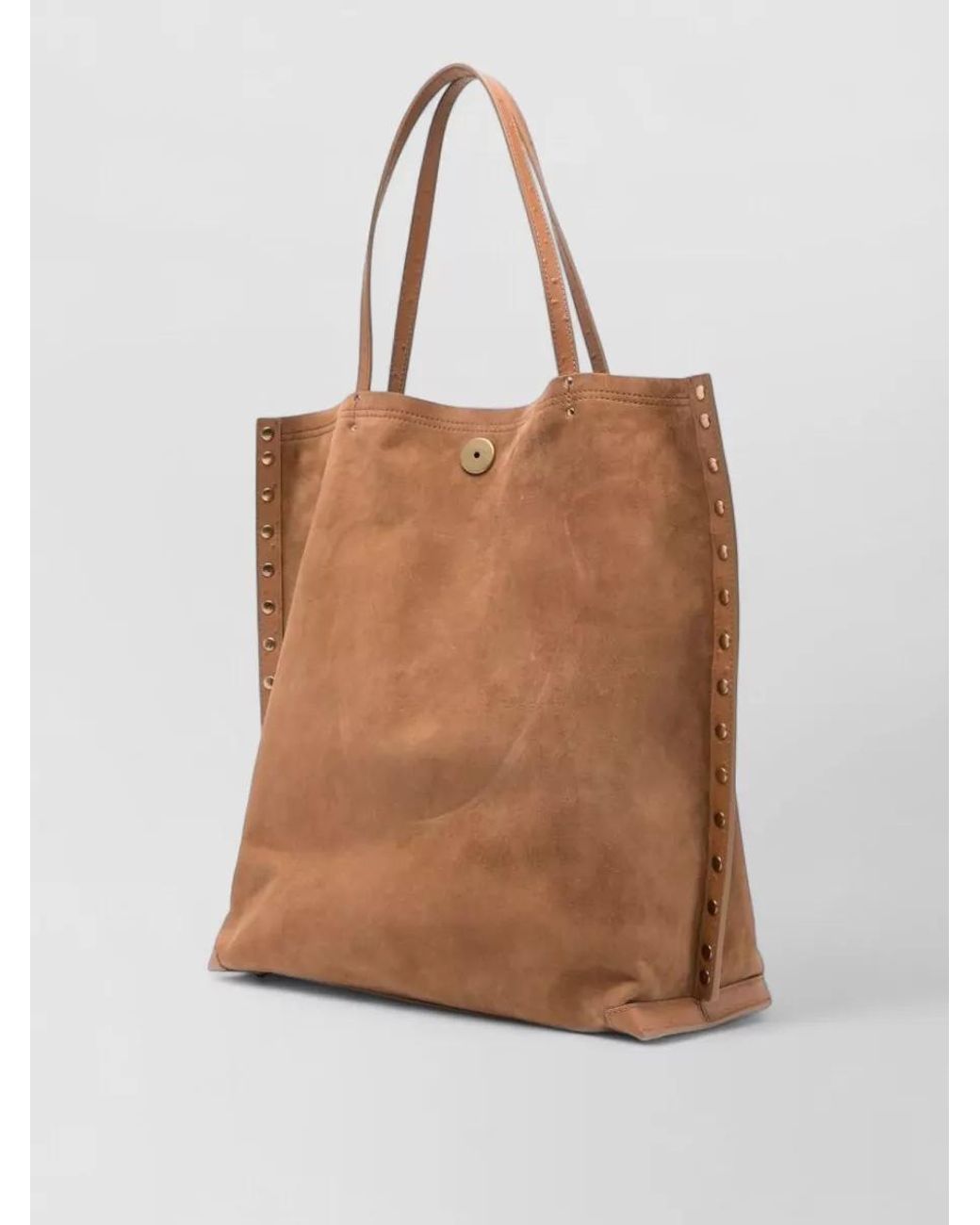 Zanellato Brown Leather Studded Tote Bag