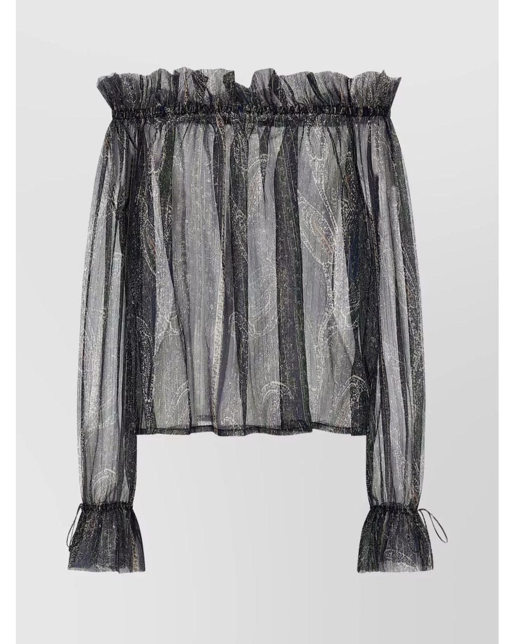 Saint Laurent Black Silk Lurex Blouse
