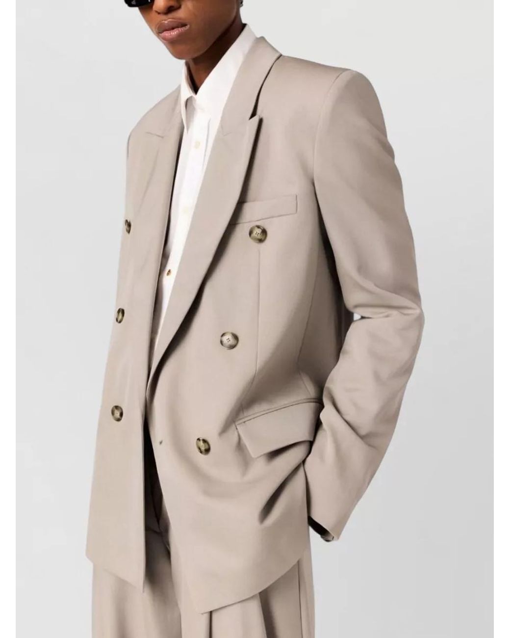 Stella McCartney Natural Wool Double-Breasted Suit Jacket