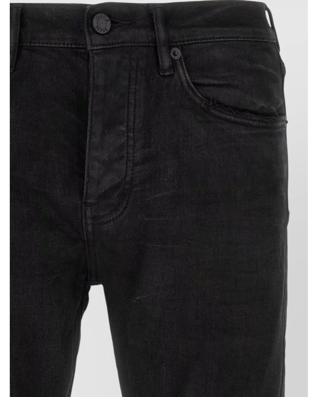 Purple Black Denim Low-Rise Tapered Jeans for men