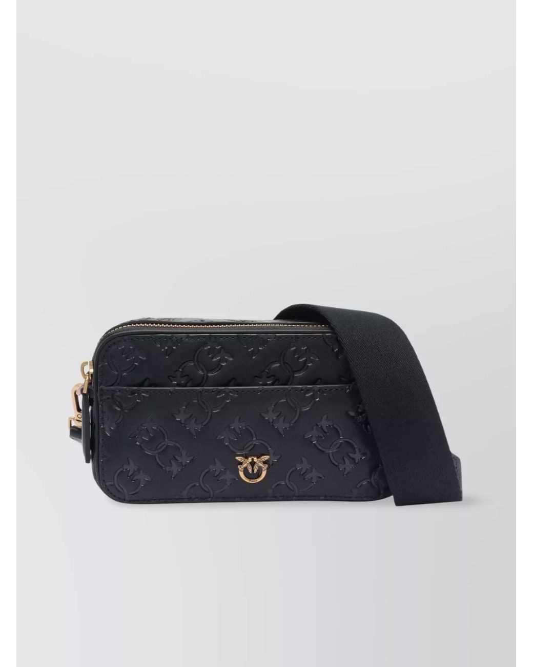 Pinko Blue Camera Bag Mini Leather Shoulder Bag