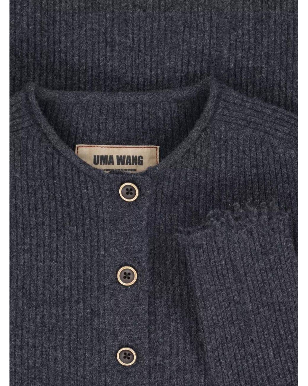 Uma Wang Blue Cashmere Crewneck Sweatshirt