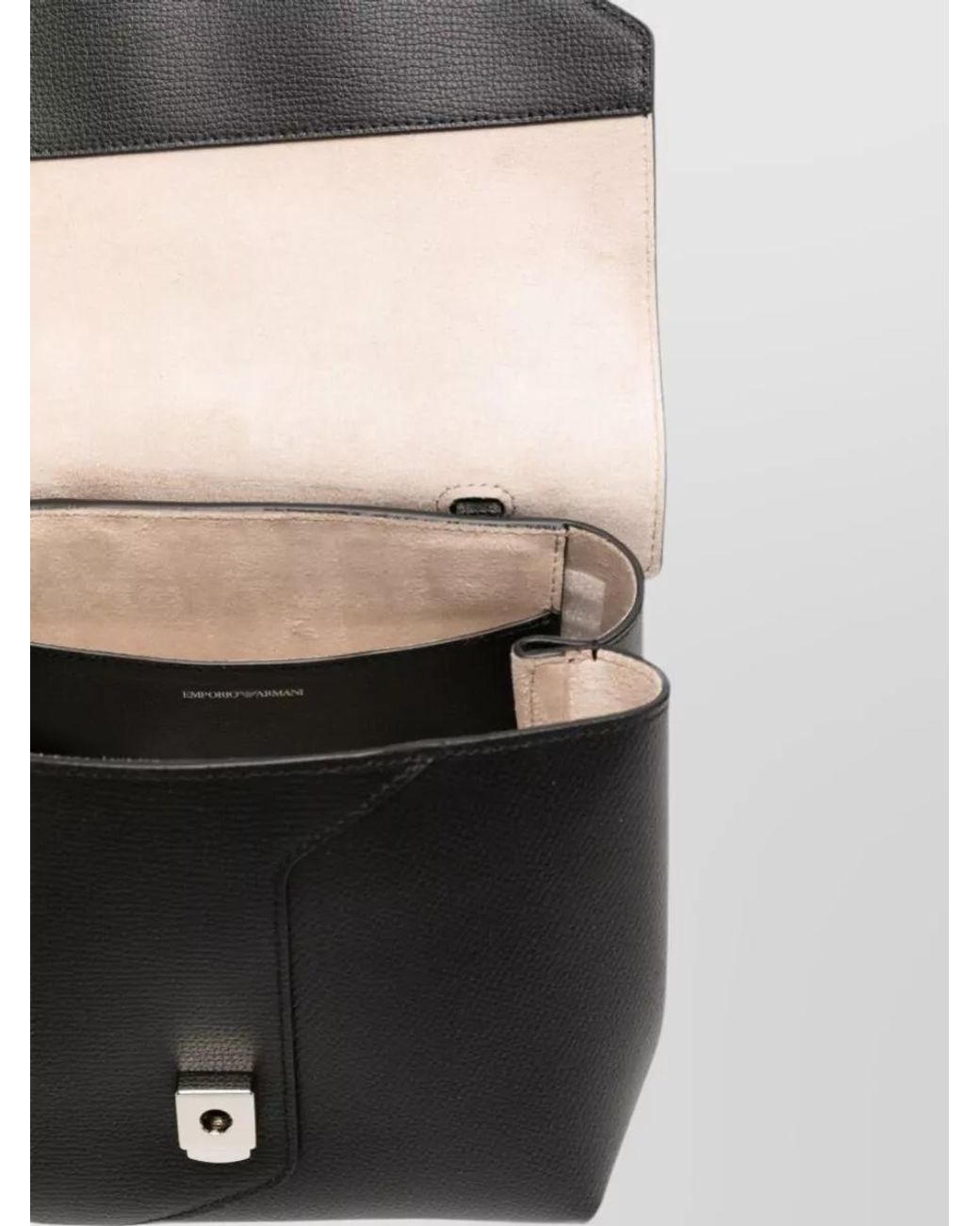 Emporio Armani Black Pebbled Leather Shoulder Bag