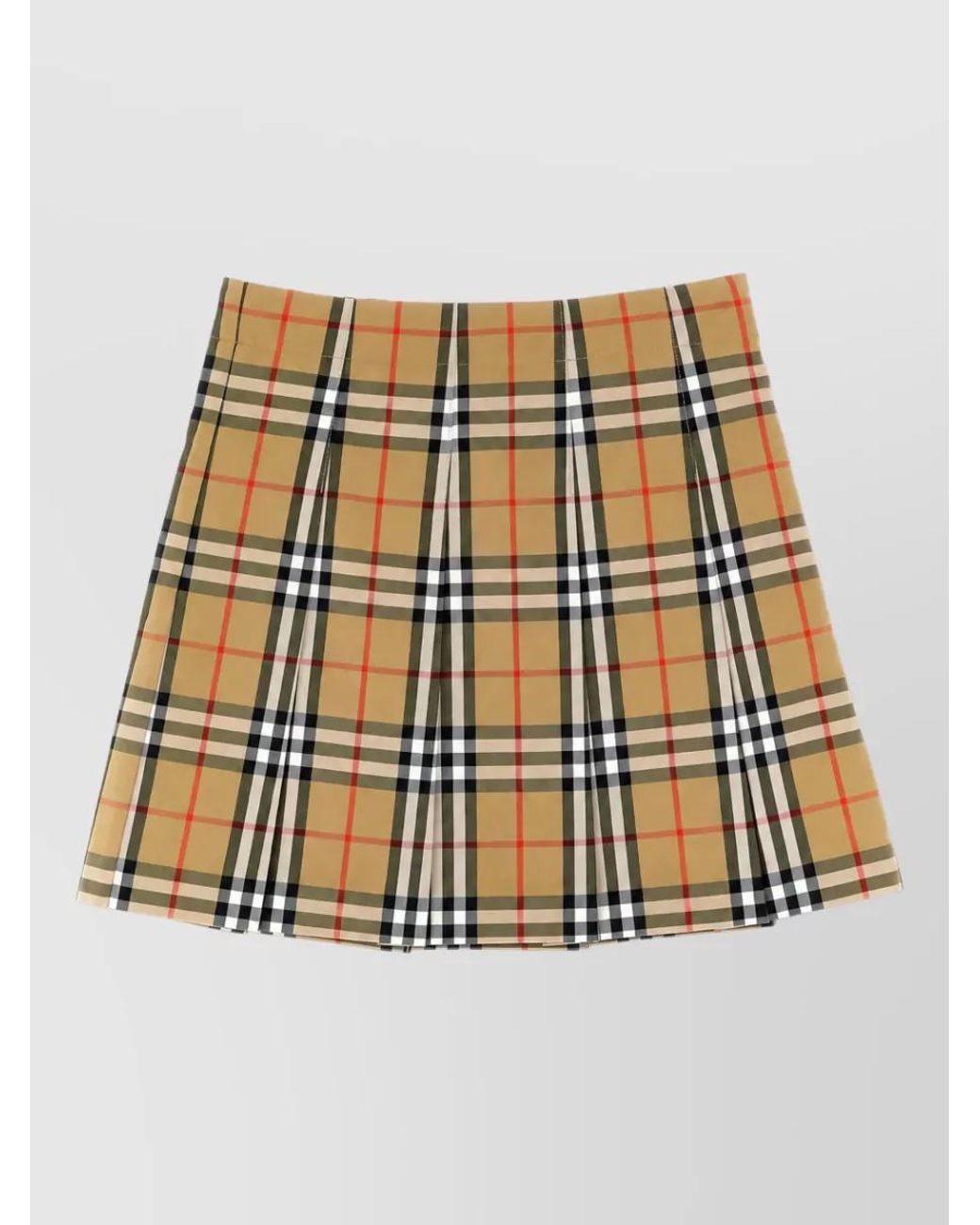 Burberry Metallic Checked Pleated Mini Skirt