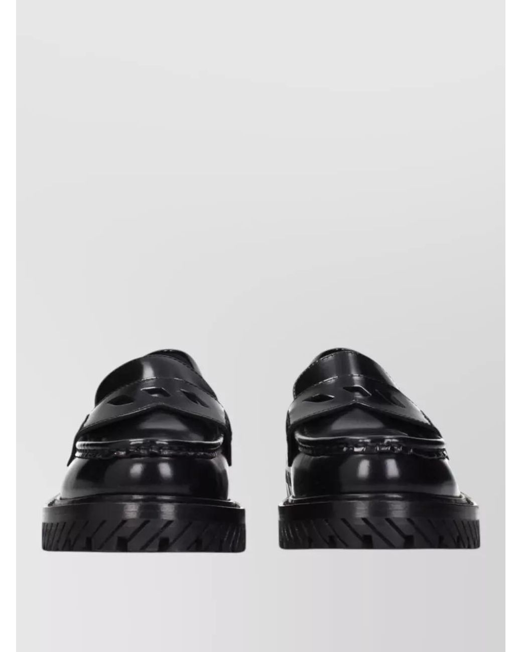 Off-White c/o Virgil Abloh Black Leather Slip-On Loafers
