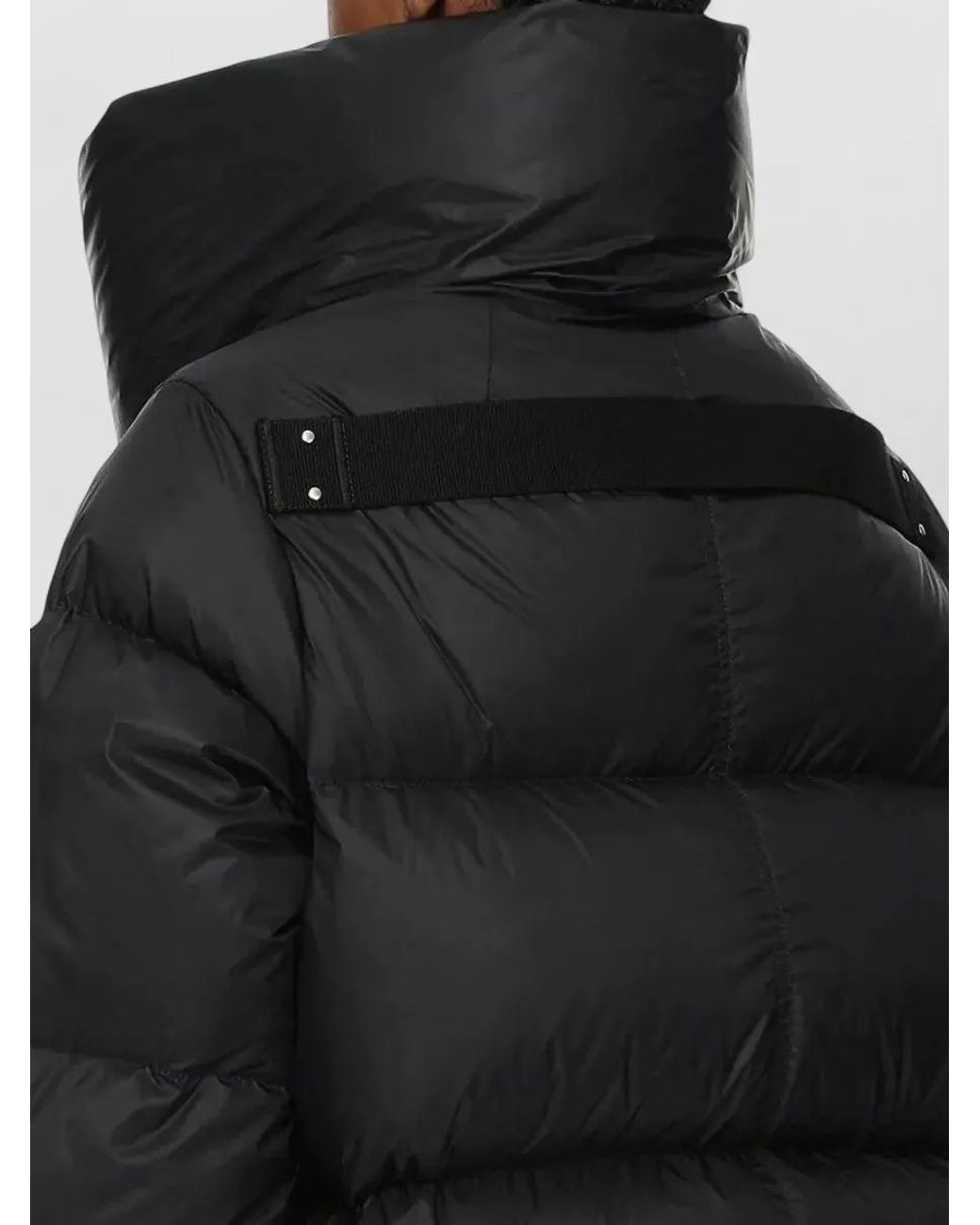 Rick Owens Black Down Funnel-Neck Puffer Jacket