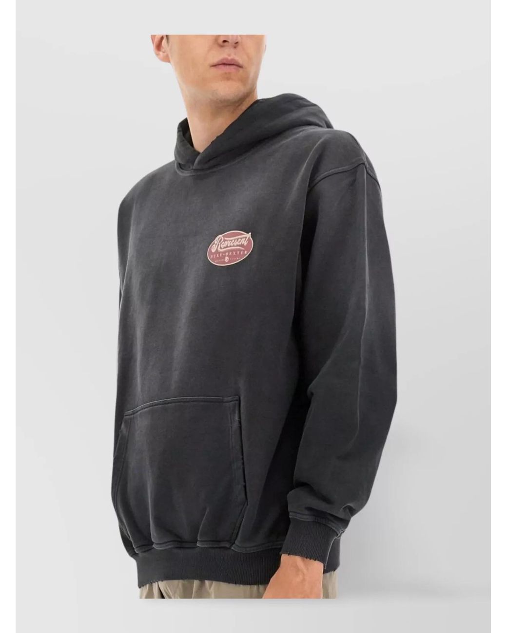 Represent Gray Cotton Regular-Fit Hoodie for men