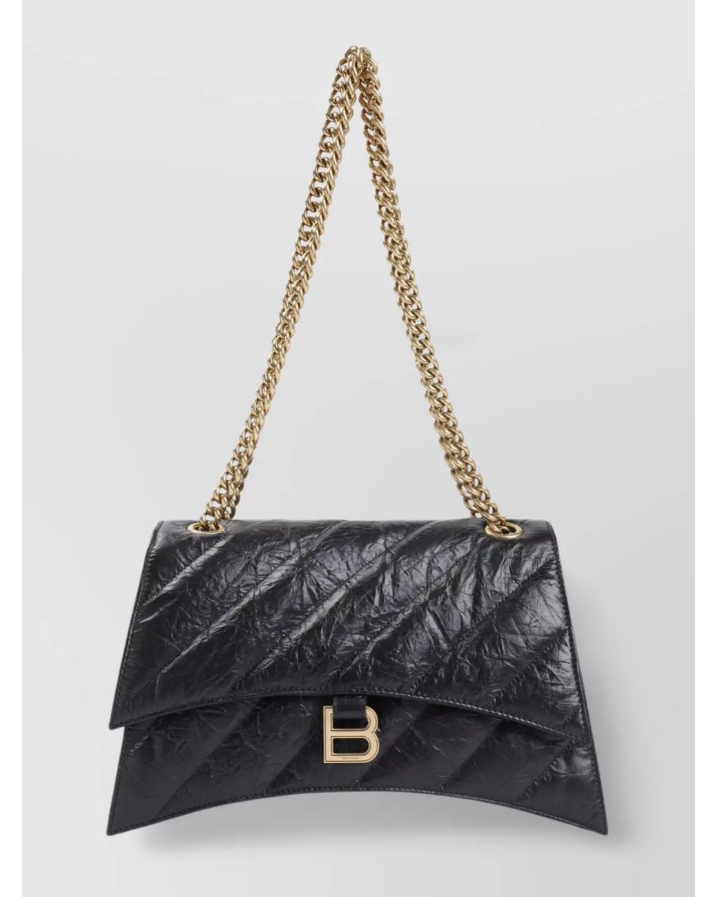 Balenciaga White Crush Medium Leather Shoulder Bag