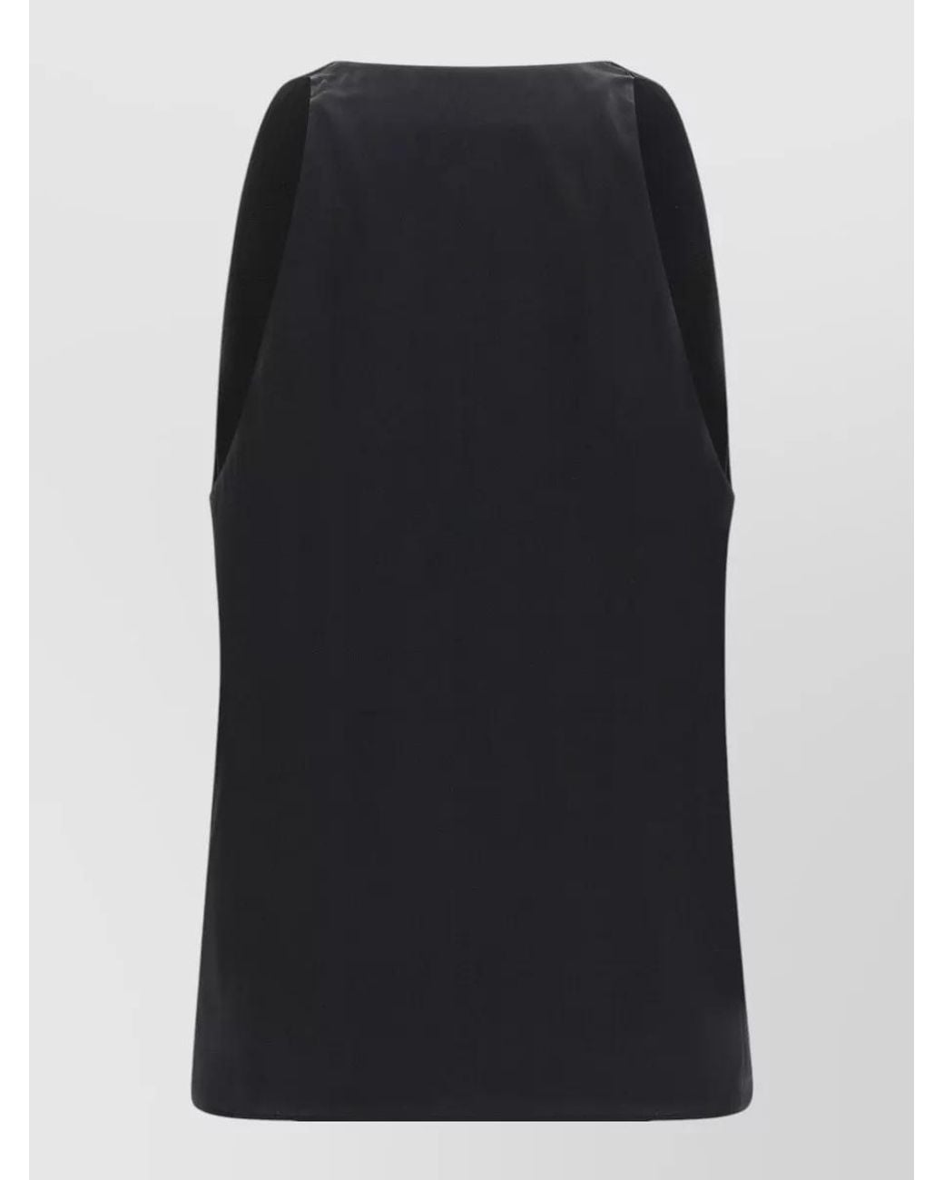 ARMARIUM Black Silk Sleeveless V-Neck Top