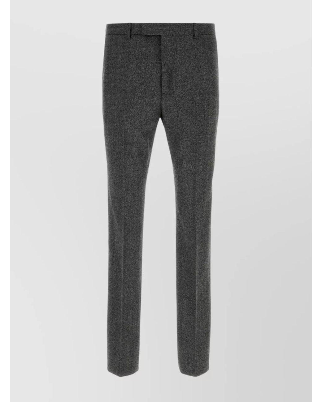 Gucci Gray Mélange Wool Tailored Trousers for men