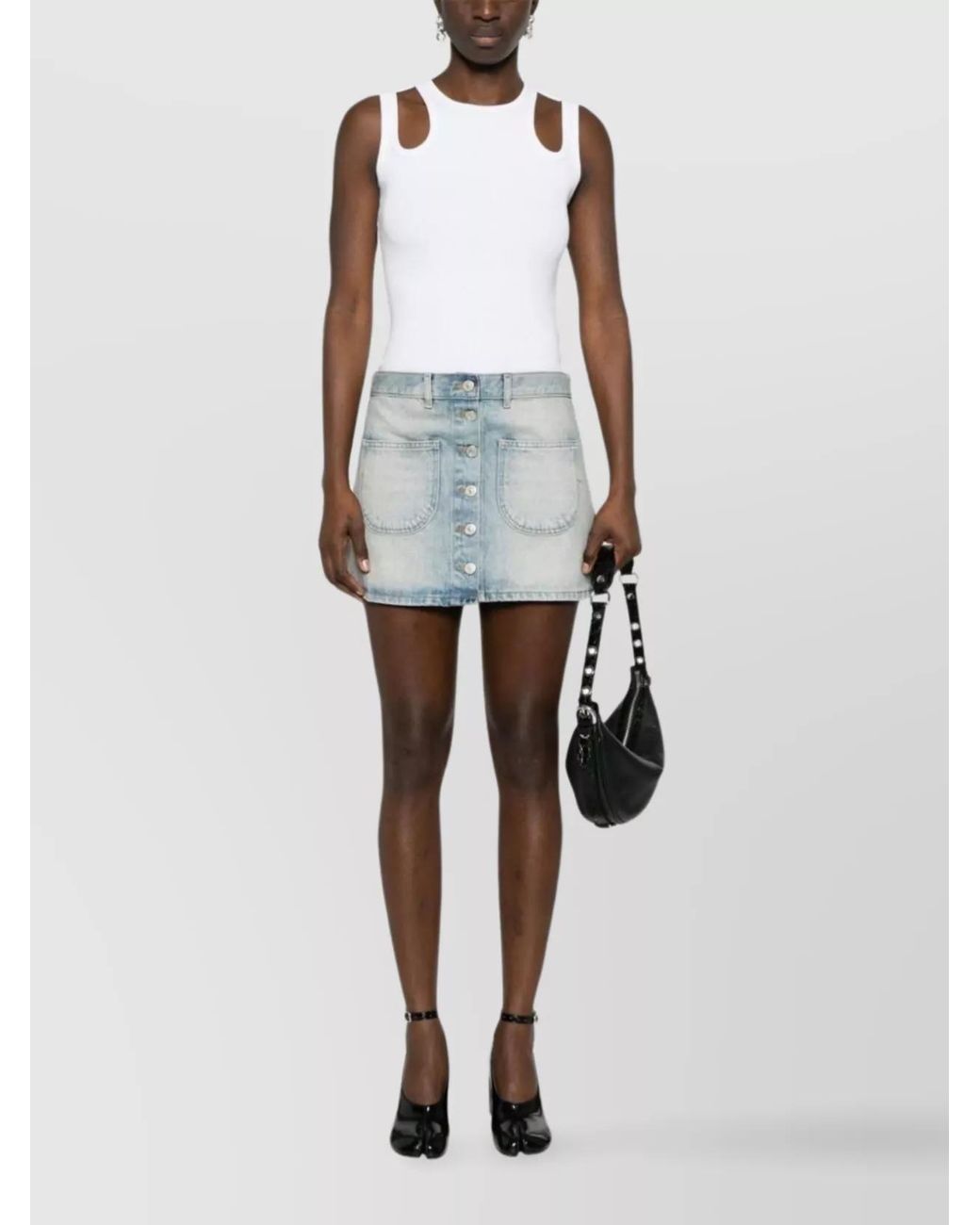Courreges Blue Denim Mini Skirt