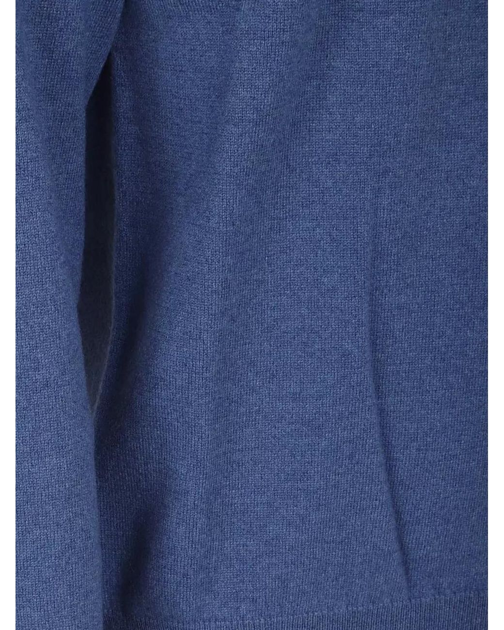Ballantyne Blue Cashmere Ribbed Crew-Neck Jumper for men