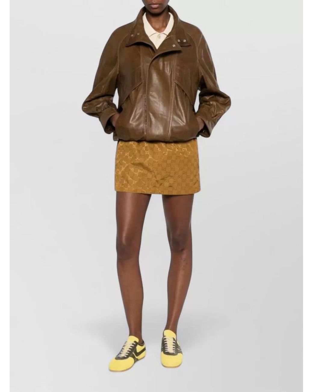 Gucci Natural Monogram Nylon Mini Skirt